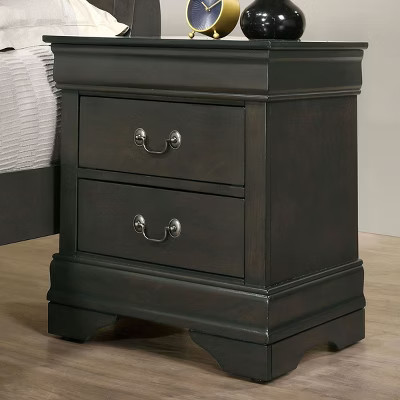 Kumasinova Classic Solid Wood Nightstand with English Dovetail Construction,Night Stand with Drawers,Bedside Table with Nickel Pulls for Bedroom,Gray | Target