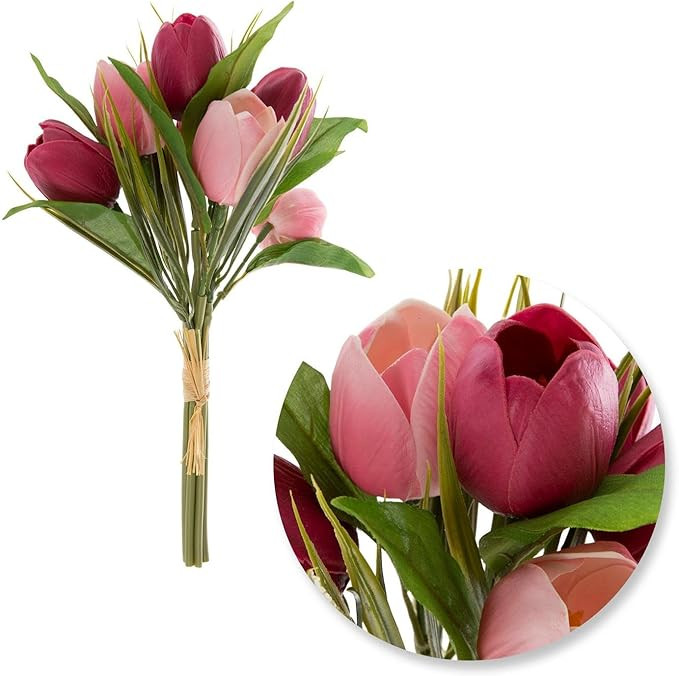 Hobby Lobby Artificial Tulip Bundle with Greenery, 14 x 10.5 Inches, Plastic Fabric Foam, Indoor ... | Amazon (US)