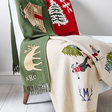 Hand Embroidered Wool Throw | Mark and Graham | Mark and Graham