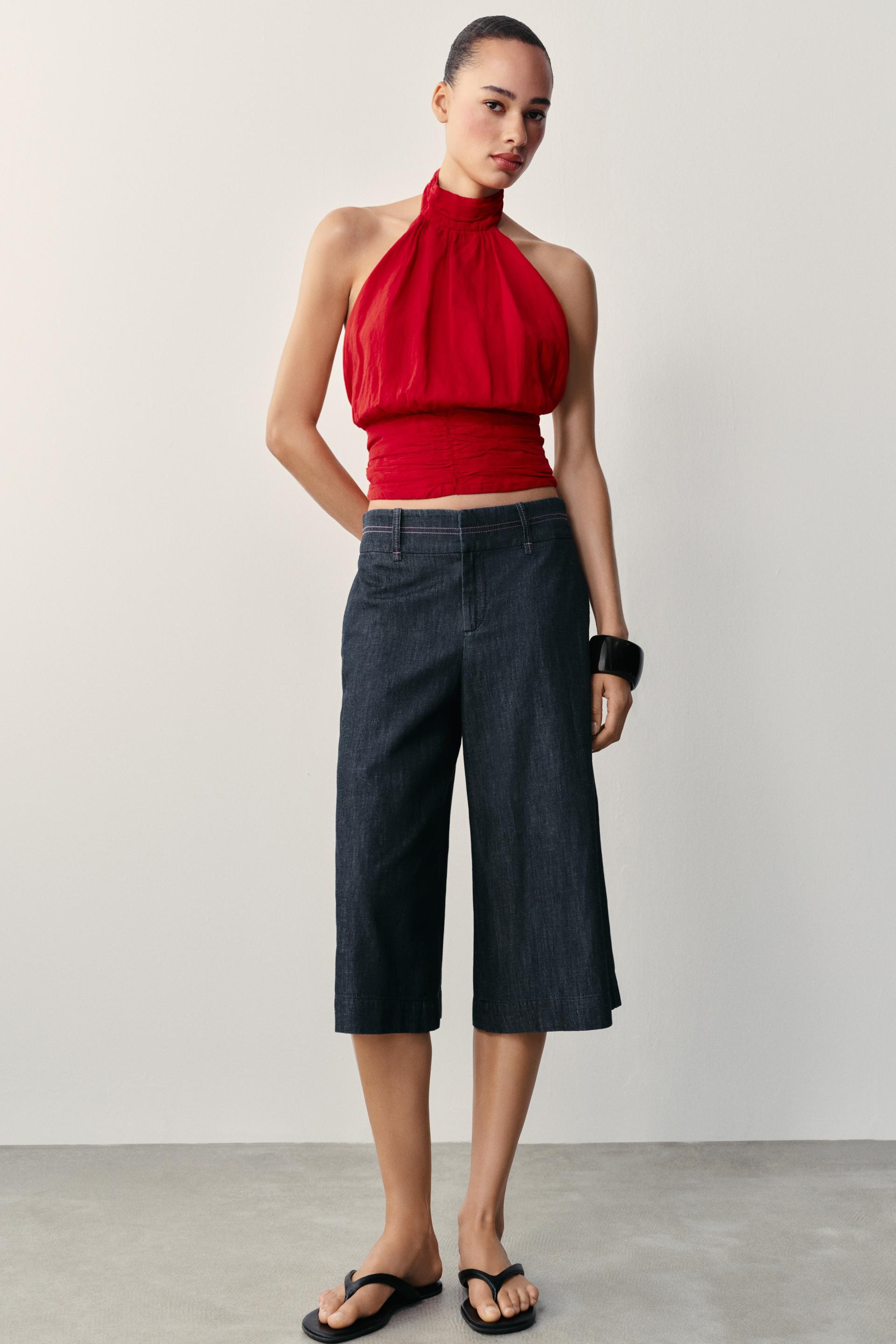 LONG SHORTS WITH CONTRAST TOPSTITCHING | Zara US