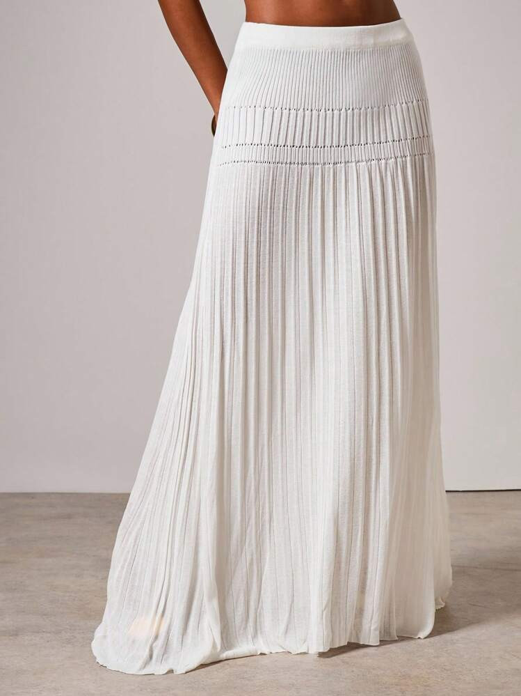 COSMINA Women's Elegant Solid Color Extra Long Knit Skirt | SHEIN