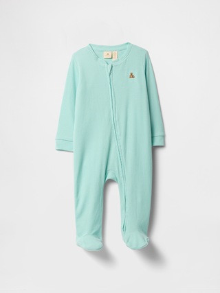 Baby Ribbed Two-Way Zip One-Piece | Gap Factory