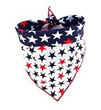 Small Medium 2 Sided Reversible July 4th Patriotic Red White Blue Stars Petwear Tie On Pet Dog Banda | Amazon (US)