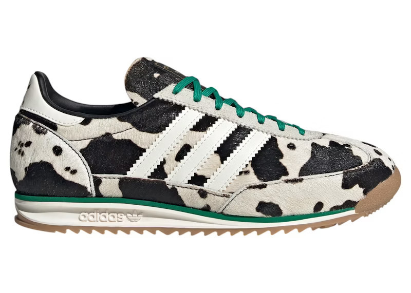 Adidas SL 72 OG Cow Print Black White (Women's) Sneakers in Core Black/Off White/Court Green | StockX