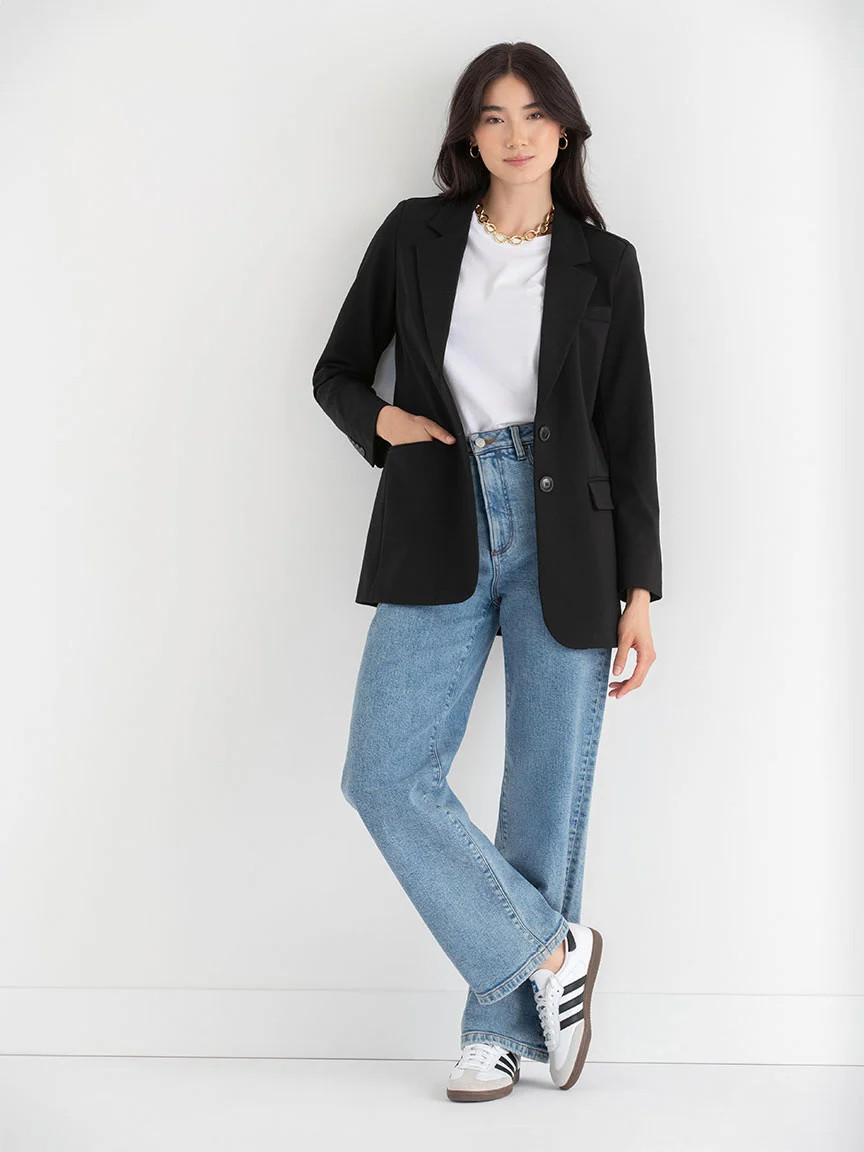 Bristol Mid Length Blazer in Luxe Ponte | Rickis | Ricki's