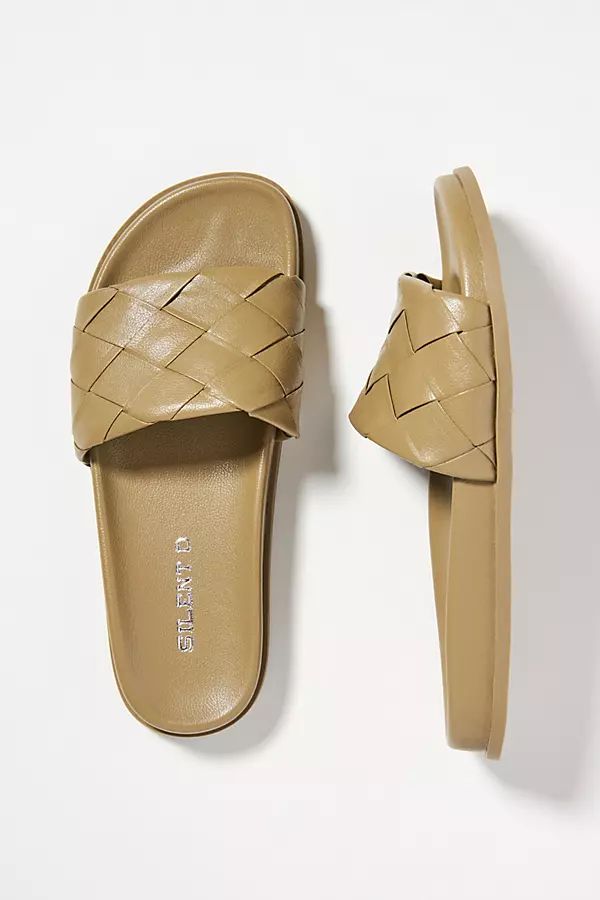 Silent D Woven Slide Sandals By Silent D in Beige Size 39 | Anthropologie (US)
