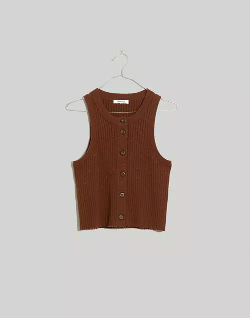 Kendale Button-Front Crop Sweater Tank | Madewell