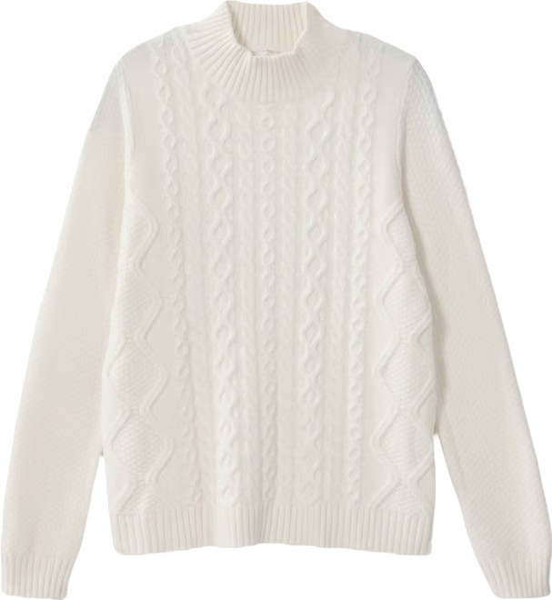 Cabled Mock-Neck Sweater | J. Jill