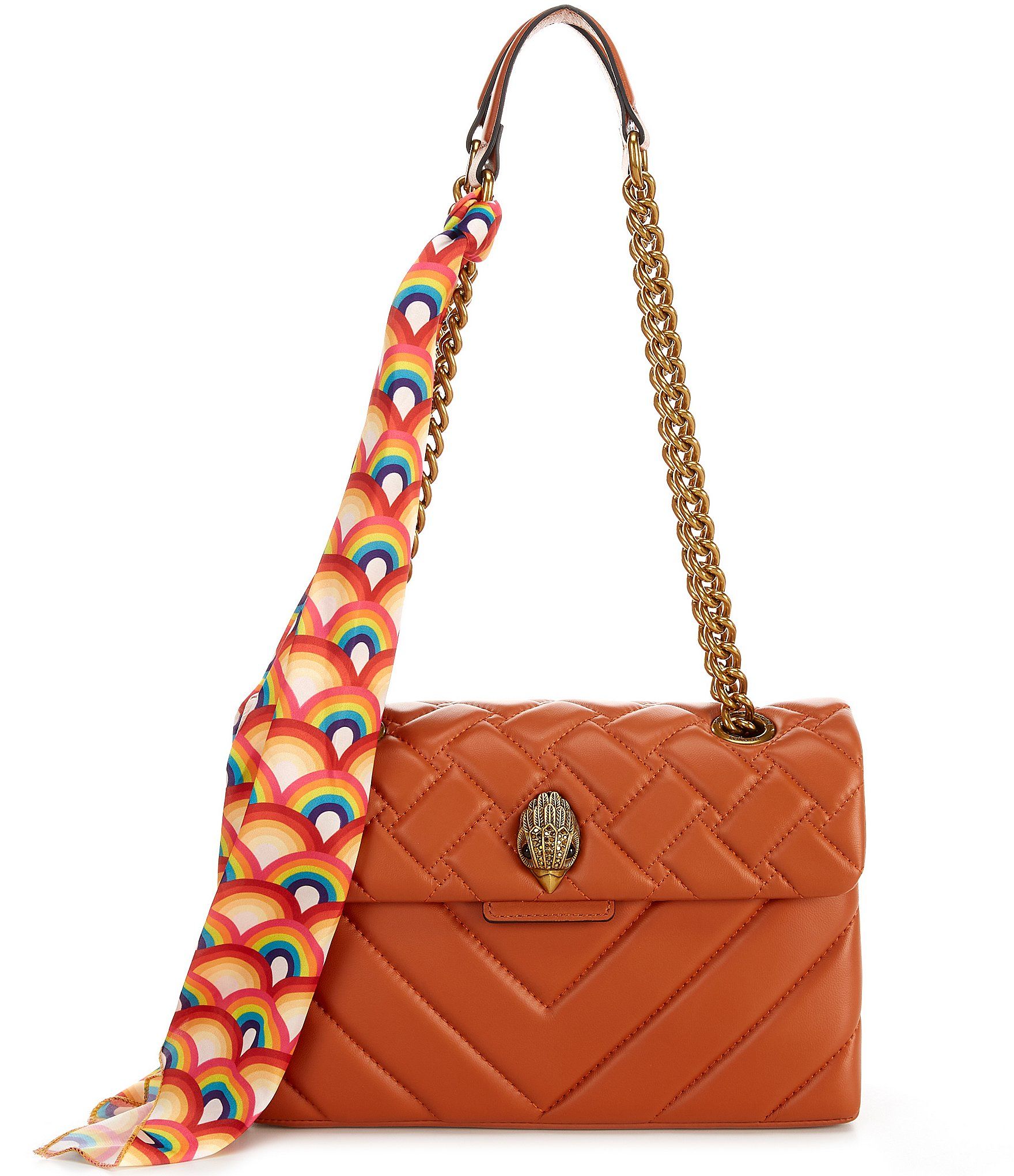 Kensington Quilted Leather Rainbow Scarf Shoulder Bag | Dillard's