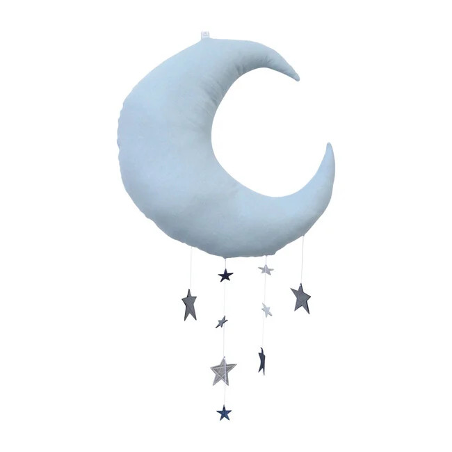Baby Jives - LUXE Cascading Moon Mobile, Dusty Blue Silver & Saphire Maisonette | Maisonette