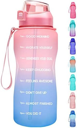 Fidus Large Half Gallon/64oz Motivational Water Bottle with Time Marker & Straw,Leakproof Tritan ... | Amazon (US)