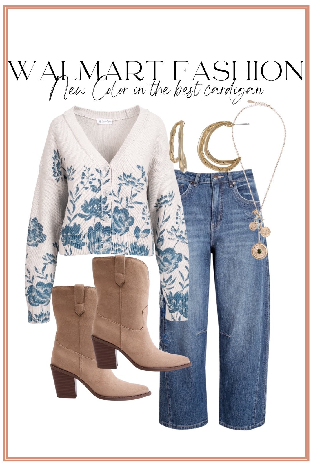 A new color in one of the BEST Walmart cardigans! 😍 This blue floral print is absolutely gorgeous and such a pretty way to add something different to your fall wardrobe. I paired it with relaxed jeans, neutral western boots, and layered gold jewelry for an easy Walmart fall outfit that looks so put together! This cardigan is definitely one of those Walmart fashion finds that looks much more expensive. ✨

#walmartfashion #walmartfinds #walmartstyle #walmartcardigan #walmartsweater #fallfashion #falloutfitideas #cardiganoutfit #jeansoutfit #westernboots #affordablefashion #affordablestyle #womensfashion #fallstyle

#LTKootd #LTKPetite
