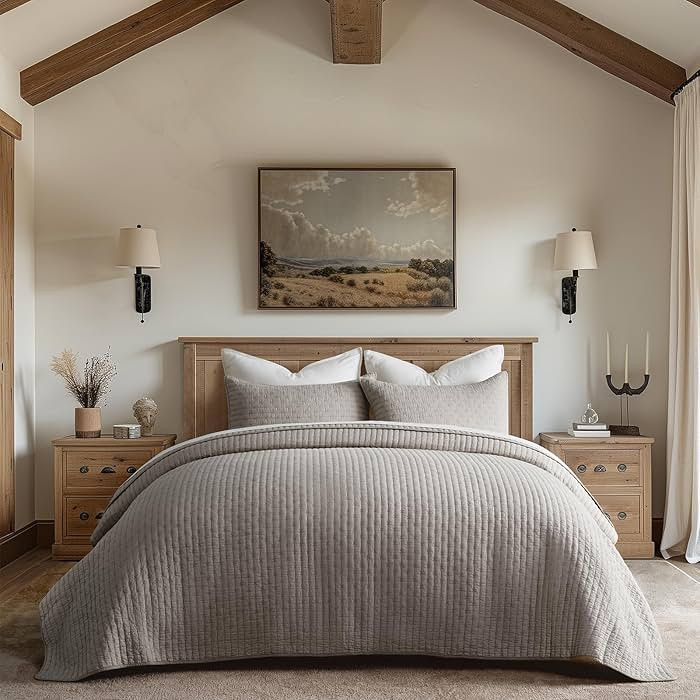 EVERGRACE x Kinsey Walsh Cross Stitch Pre-Washed Cotton Quilt Bedding Set King Size, Oversized 3 ... | Amazon (US)