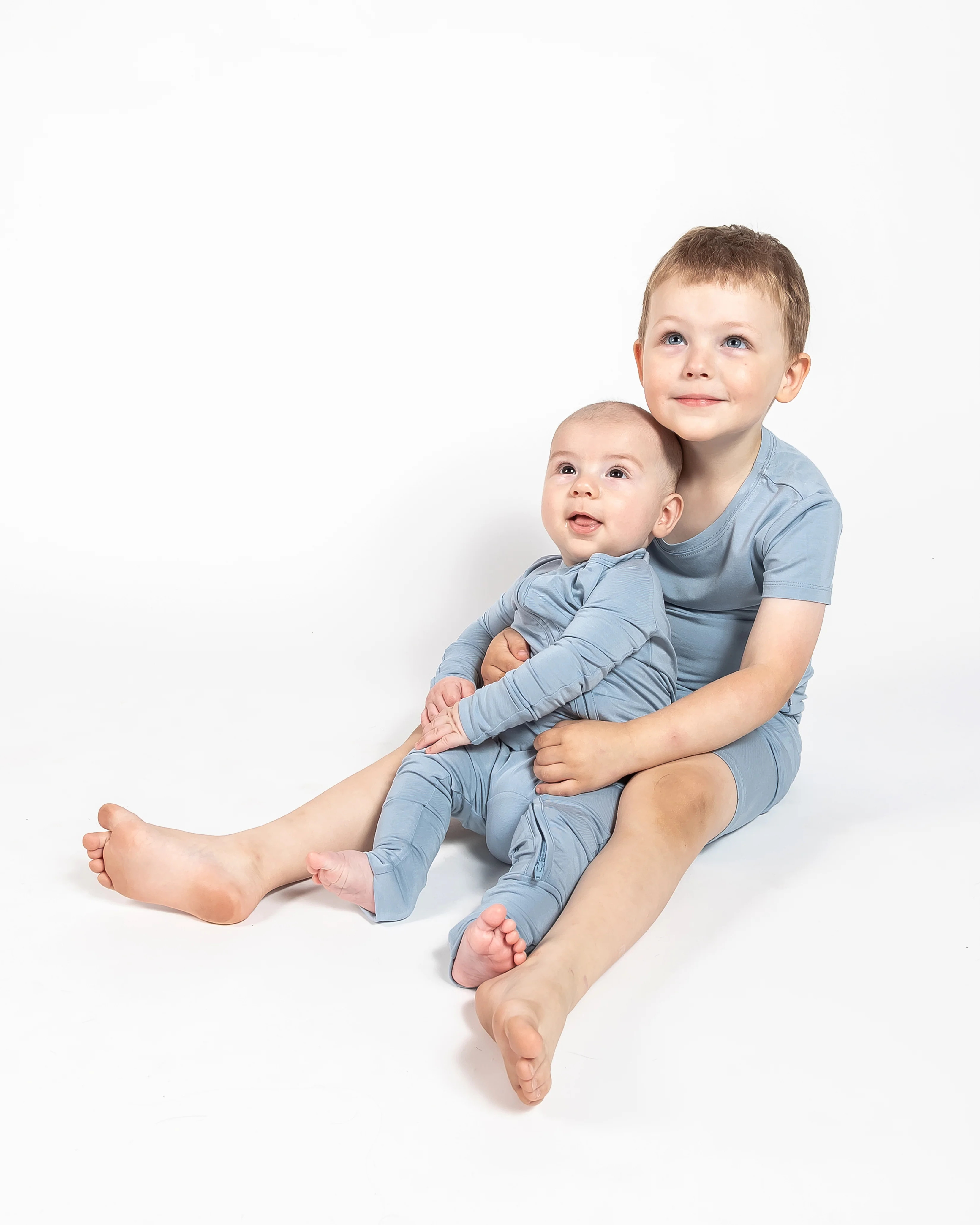 Convertible Footed Onesie - Dusty Blue | Sunset Snuggles
