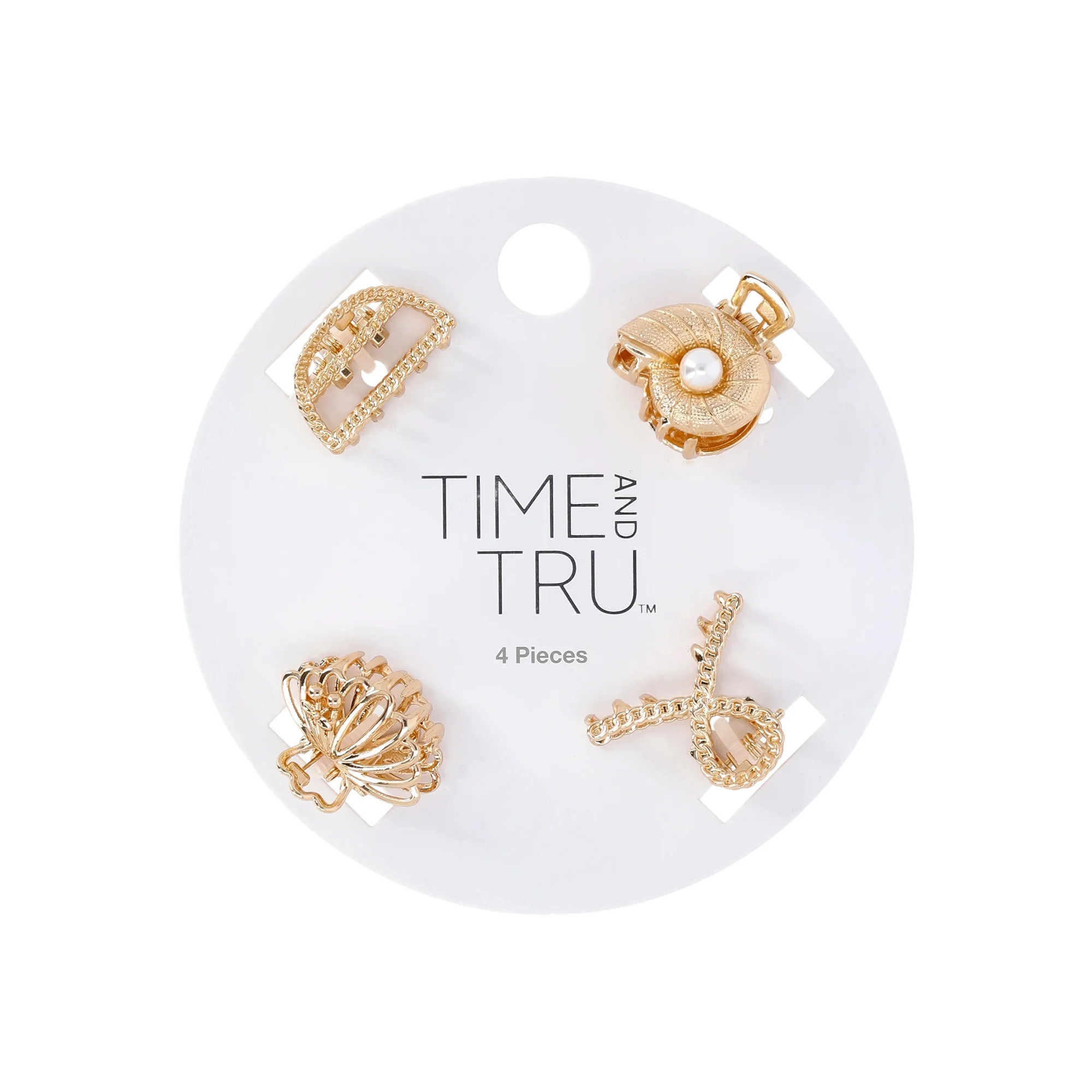 Time and Tru 4-Pack Mini Metal Claw Set | Walmart (US)
