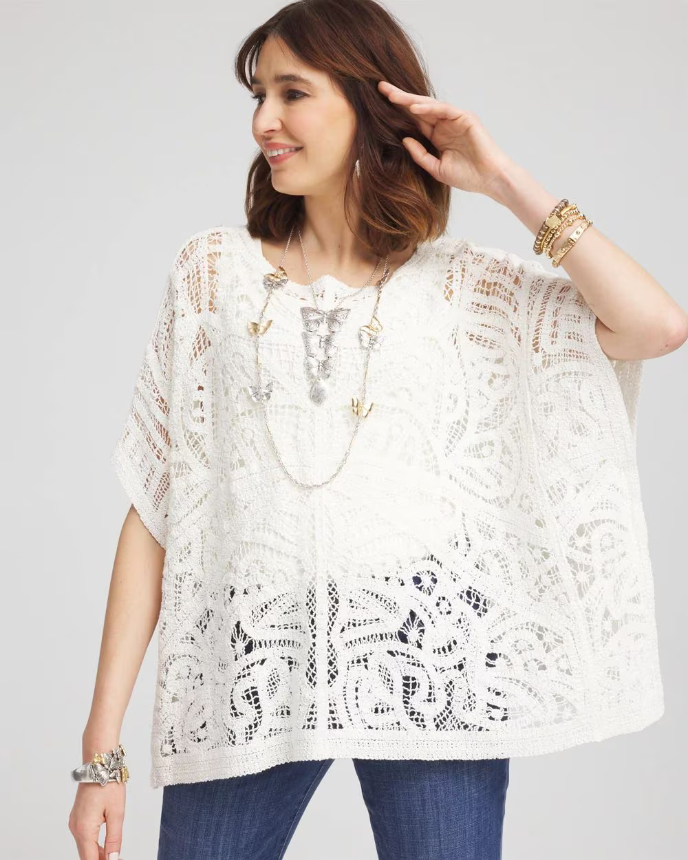 Crochet Lace Poncho | Chico's