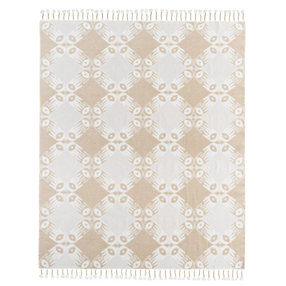 50"x60" Hand in Hand Throw Blanket Tan - Jungalow by Justina Blakeney: Bohemian Style, Woven Acry... | Target
