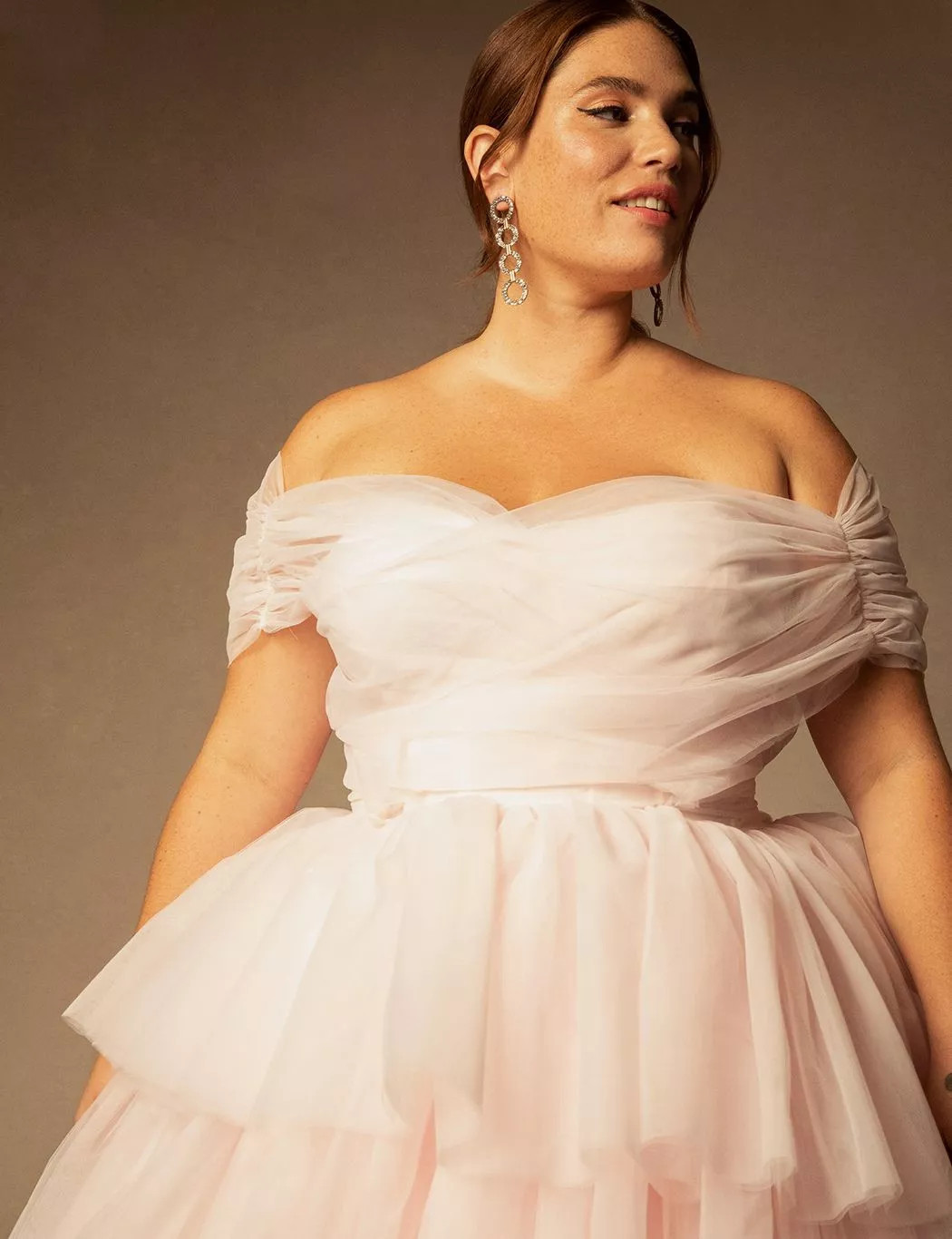 Bridal by ELOQUII Mixed Tulle Gown | Eloquii