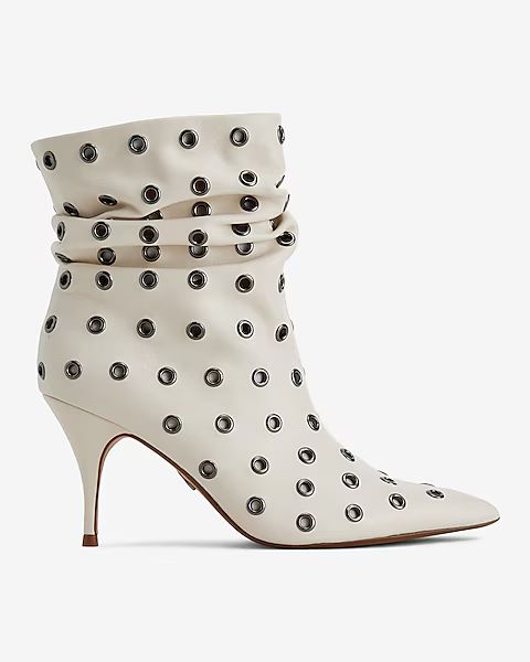 Brian Atwood x Express Grommet Slouch Thin Heeled Boots | Express