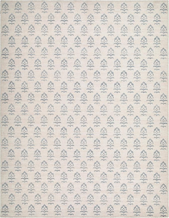 Livabliss x Jenni Yolo Home Flora Modern Area Rug, 5'3" x 7', Beige/Blue | Amazon (US)