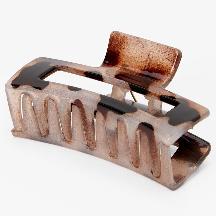 Gray Medium Rectangle Tortoiseshell Hair Claw | Claire's (US)