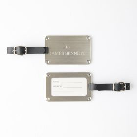 Silver Metal Luggage Tag | Mark and Graham