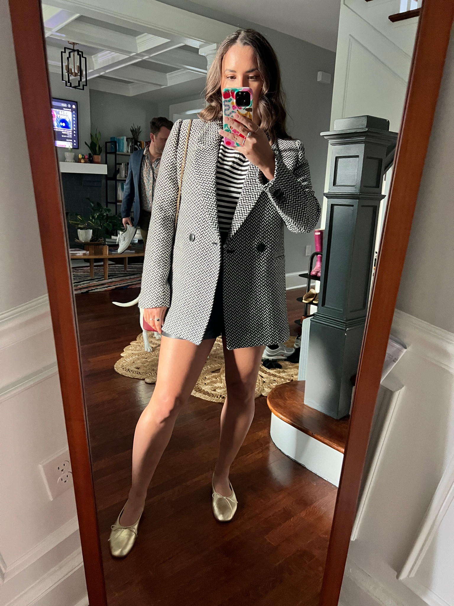 Blazer and shorts. Gold flats. Anine bing blazer. Houndstooth blazer. Leather shorts. Fall outfit.

#LTKSeasonal #LTKFindsUnder50 #LTKStyleTip