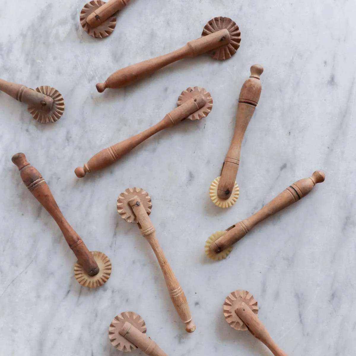 Pair of Fluted Wood Pastry Cutters - The French Kitchen - elsie green | Elsie Green US