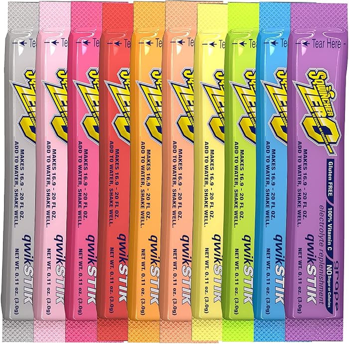 Sqwincher Zero 10 Flavor Qwik Stik Assorted (Case of 500) Sugar-Free Electrolyte Powdered Beverag... | Amazon (US)