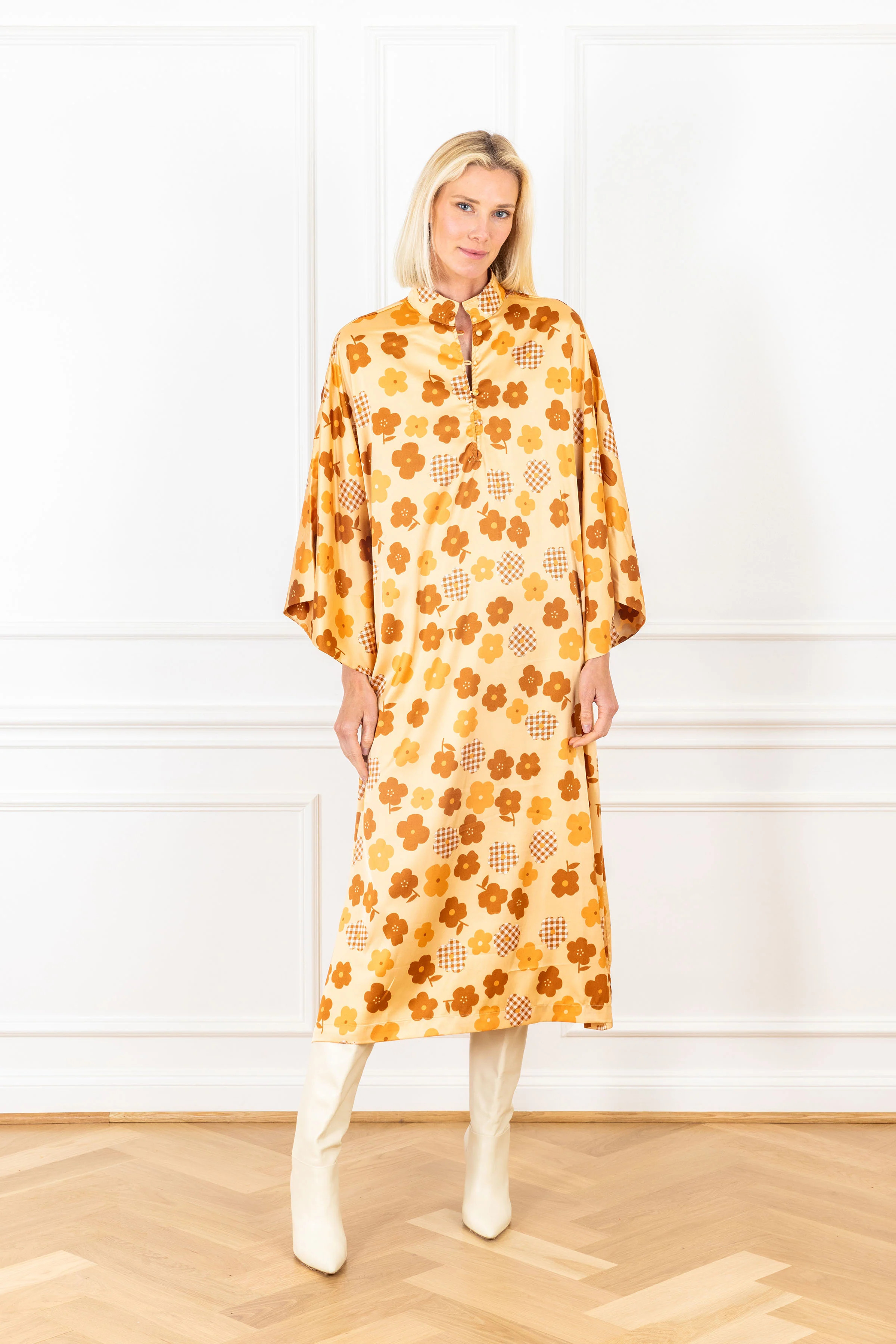 Brown Sugar Satin Maxi Caftan | La Vie Style House