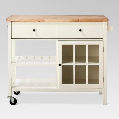 Windham Wood Top Kitchen Island Off White - Threshold™ (Assembly required): Pine & Rubberwood F... | Target