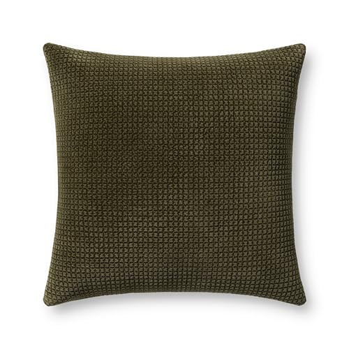 Loloi II Collection PLL0130 Dark Olive 22'' x 22'' Cover w/Poly Pillow | Amazon (US)