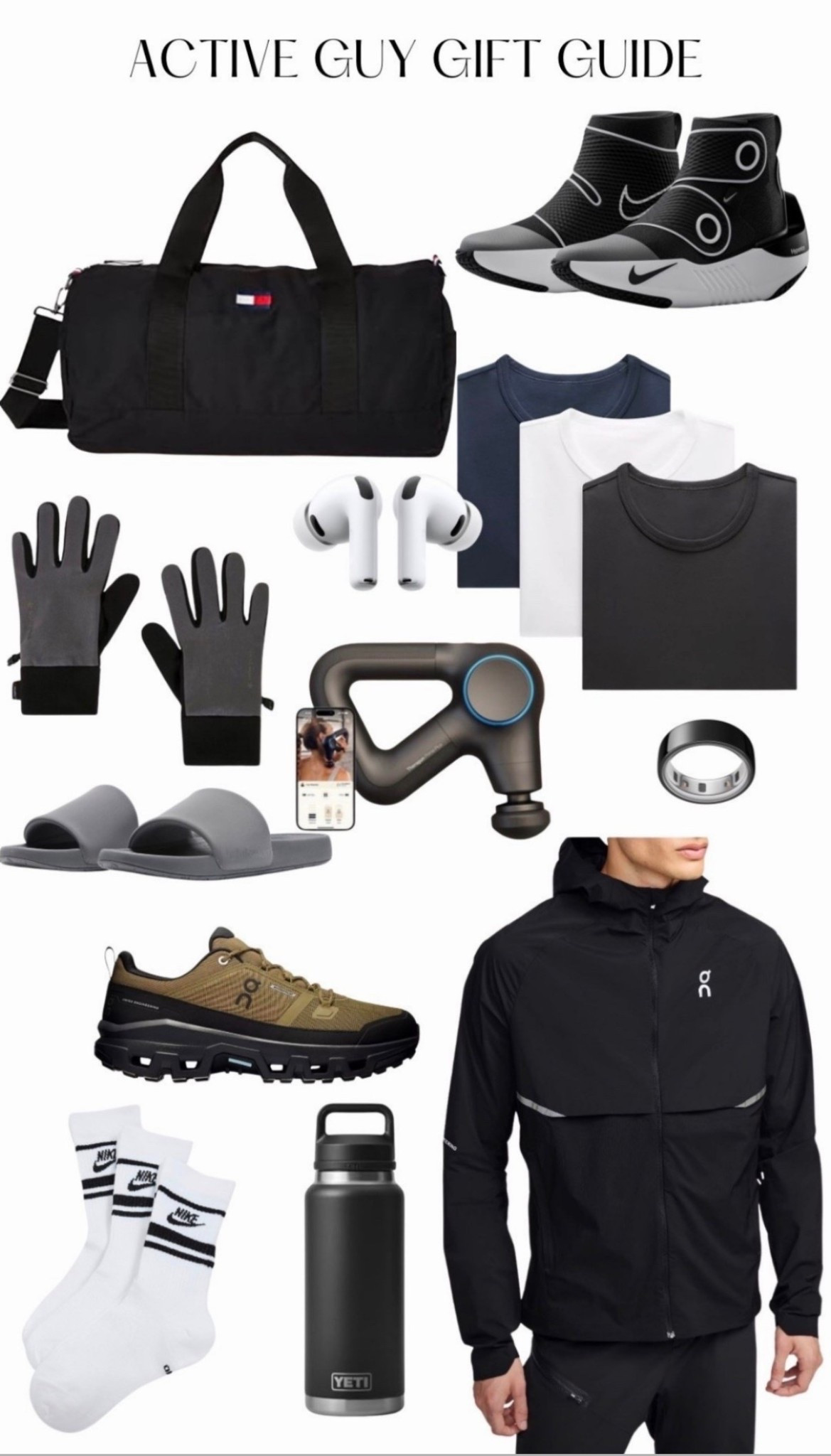 Gift guide for active men. Shop workout and post workout essentials 
#men #gift #gifts #giftguide #workout #active #giftguideforhim #forhim #sneakers #shirts #dufflebag #bottle #socks #apple 



#LTKHoliday #LTKGiftGuide #LTKCyberWeek

#LTKFindsUnder100 #LTKFindsUnder50 #LTKSaleAlert