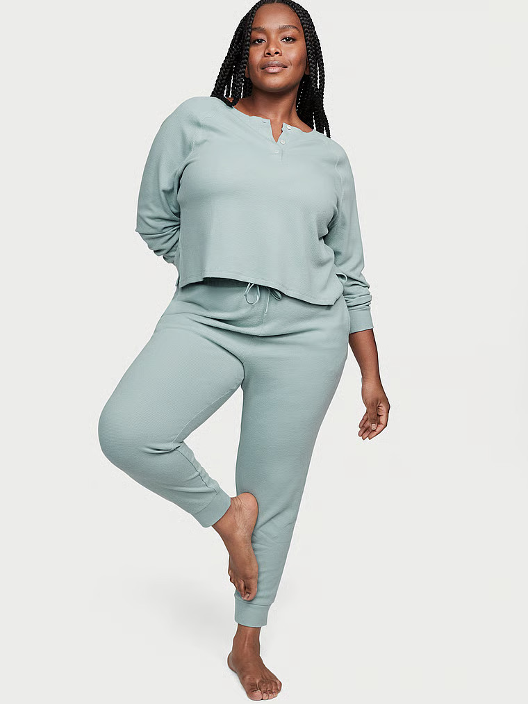 Glow Waffle Henley Jogger Set - Sleep & Lingerie - Victoria's Secret | Victoria's Secret (US / CA )