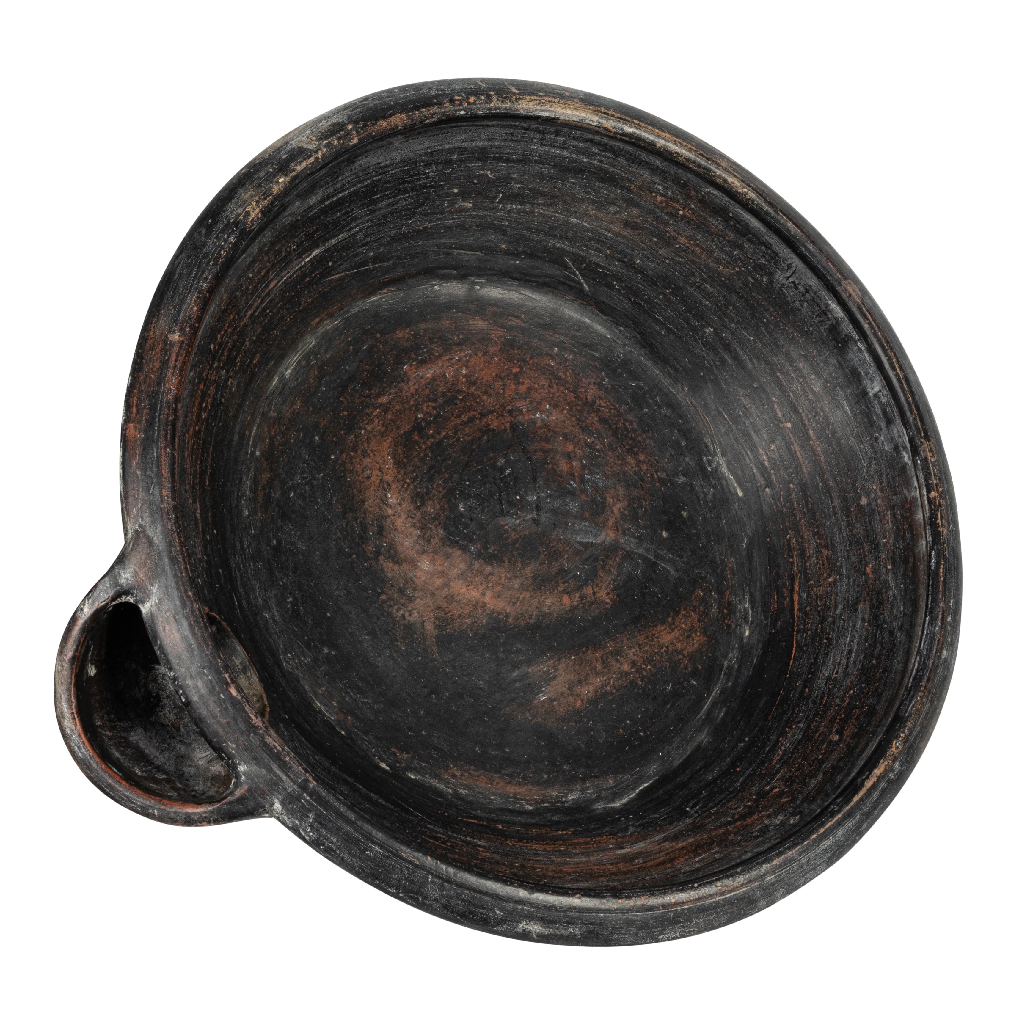 Creative Co-Op Large Decorative Vintage Clay Bowl with Handle for Storage, Black | Walmart (US)