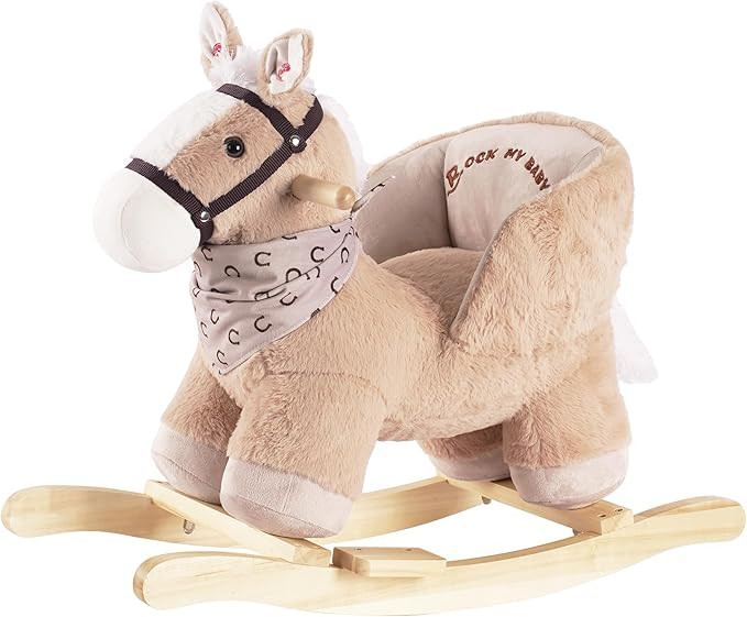 Rock My Baby Rocking Horse, Baby Animal Rocking Horse with Seat, Ride on Horse, Plush Rocking Hor... | Amazon (US)