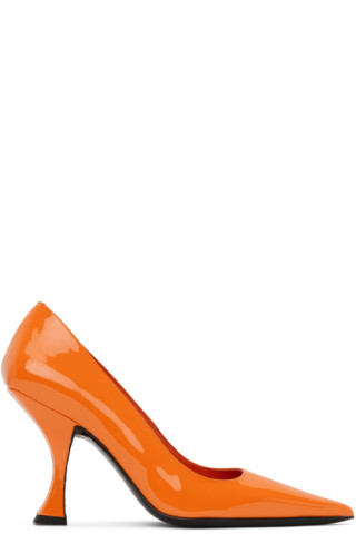 BY FAR - Orange Viva Heels | SSENSE