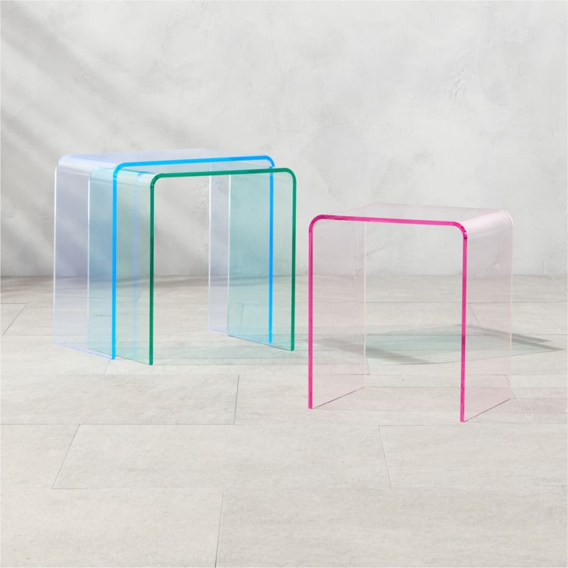 3-Piece Peekaboo Colored Acrylic Nesting Table Set | CB2 | CB2