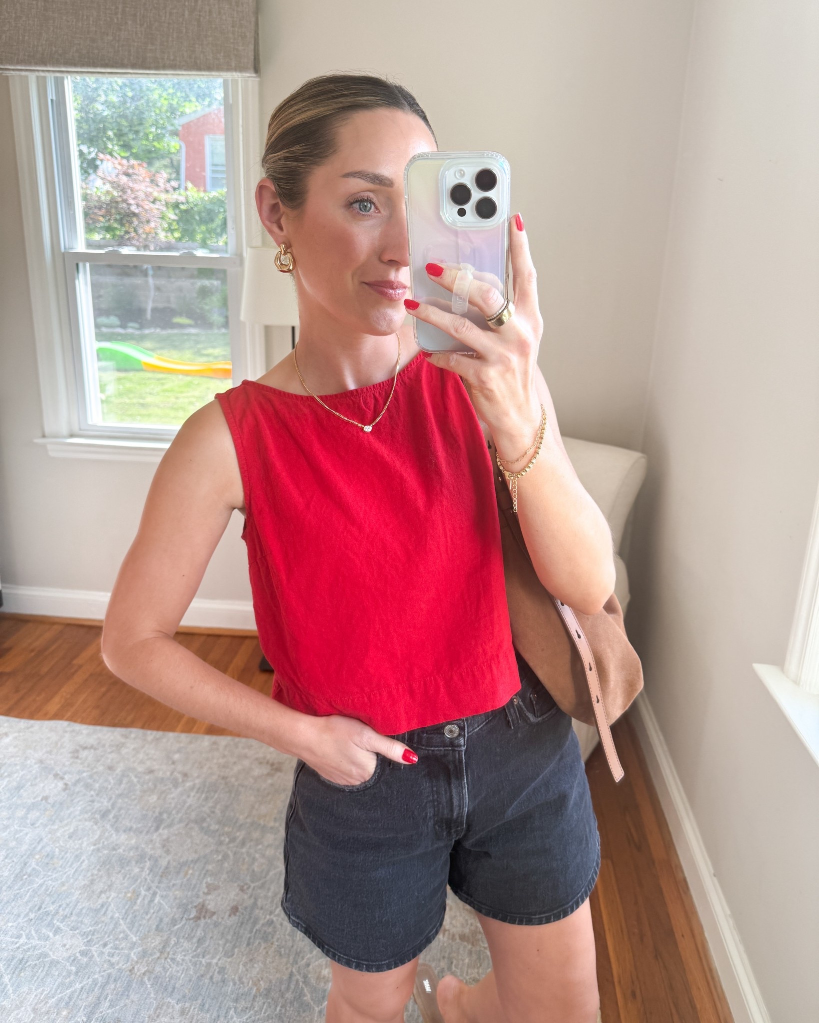 Top host of 2025! This was a popular post in June. These Dad shorts were some favorites this year and you guys loved this red top.