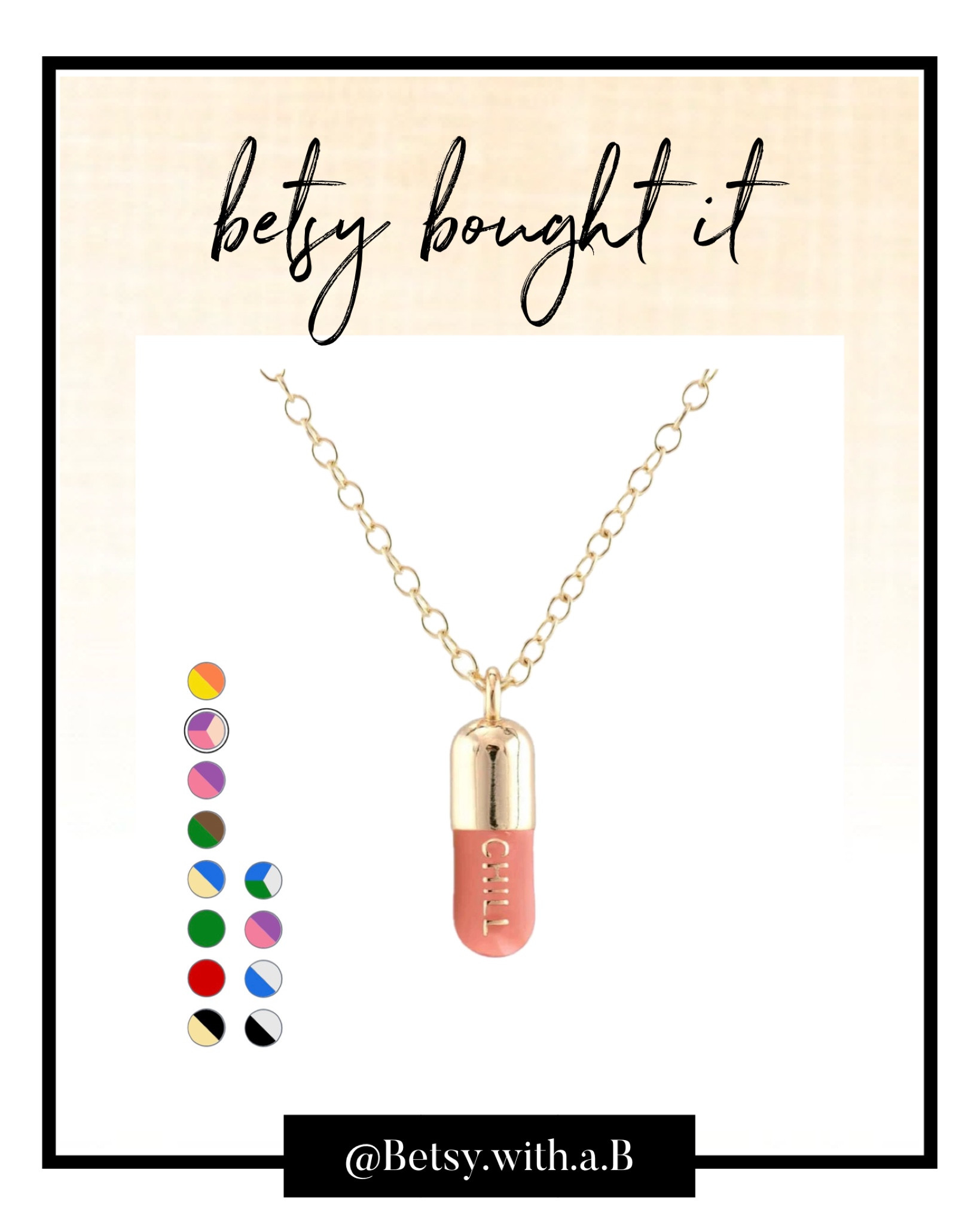 Chill Pill Enamel Necklace Gold … curated on LTK
