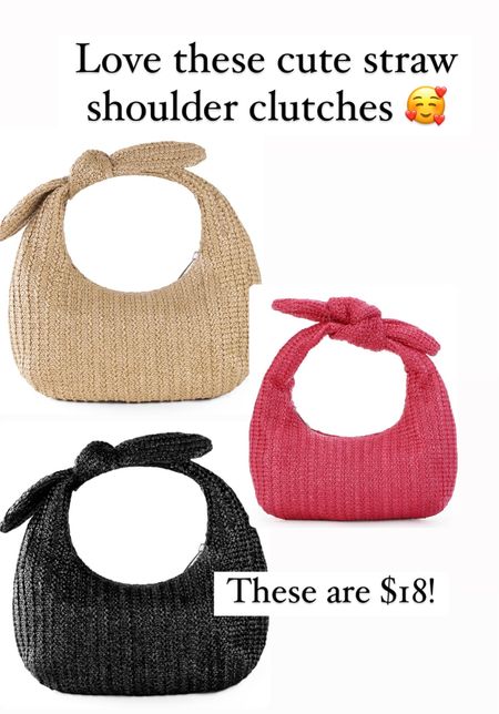 I love these cute little shoulder, straw clutches! They are perfect for any occasion. #amazon 

#LTKStyleTip #LTKFindsUnder50