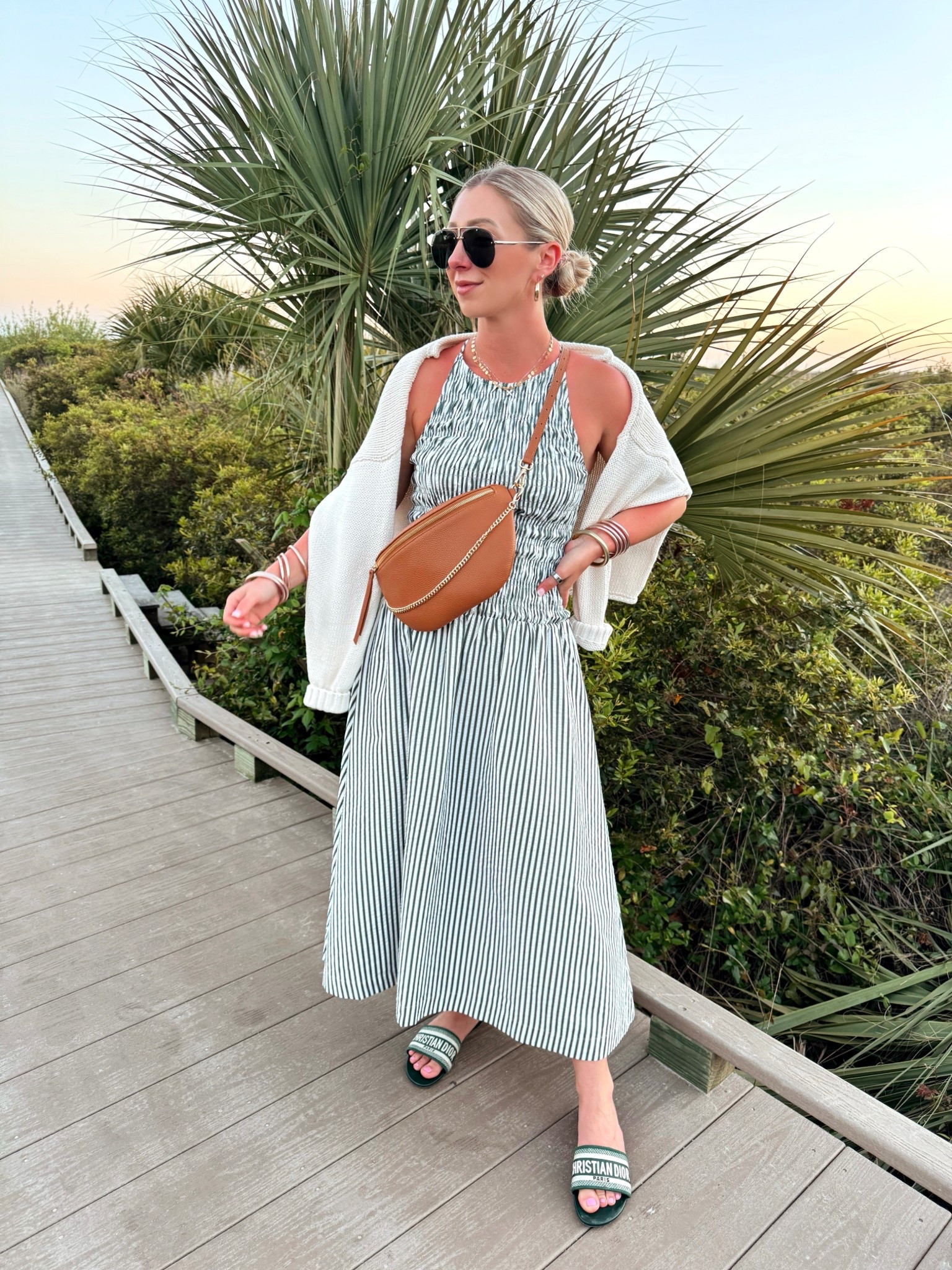 Last nights beach dinner OOTD 🩵 This bag is my absolute favorite right now! Size XS dress (size down, runs big)

Vacation outfits, belt bag, Gigi New York, Easter Sunday 

#LTKootd #LTKSaleAlert #LTKSeasonal