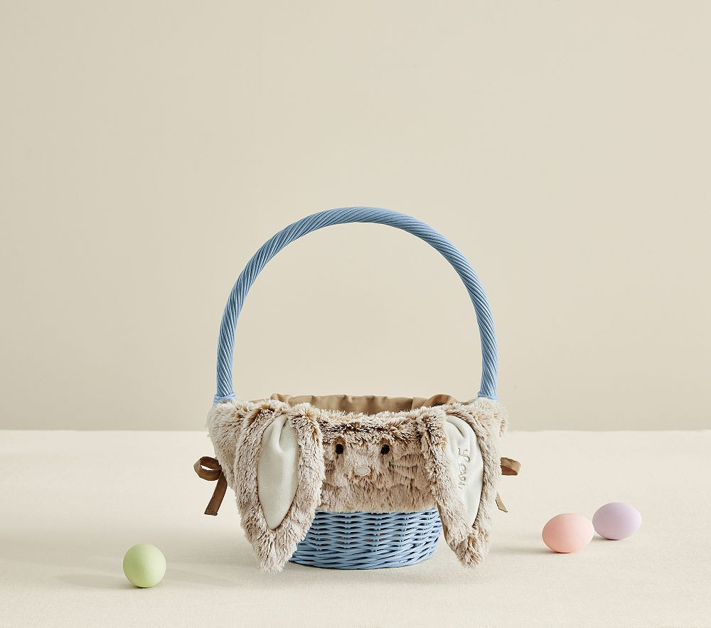Taupe Bunny Ear Liner Sabrina Chambray Small Easter Basket & Liner Bundle | Pottery Barn Kids