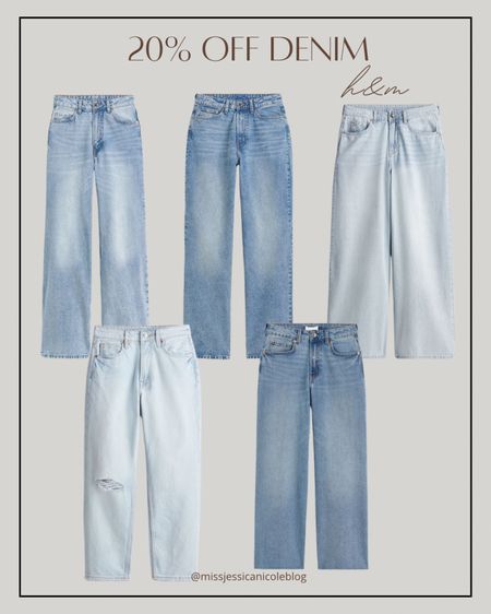 H&M fashion, 20% off denim jeans, baggy jeans, straight jeans, wide leg jeans, trendy jeans, sale 

#LTKFindsUnder50 #LTKSummerSales #LTKStyleTip