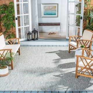 SAFAVIEH Courtyard Marolyn Indoor/ Outdoor Patio Backyard Rug - 8' x 11' - Black/Black | Bed Bath & Beyond