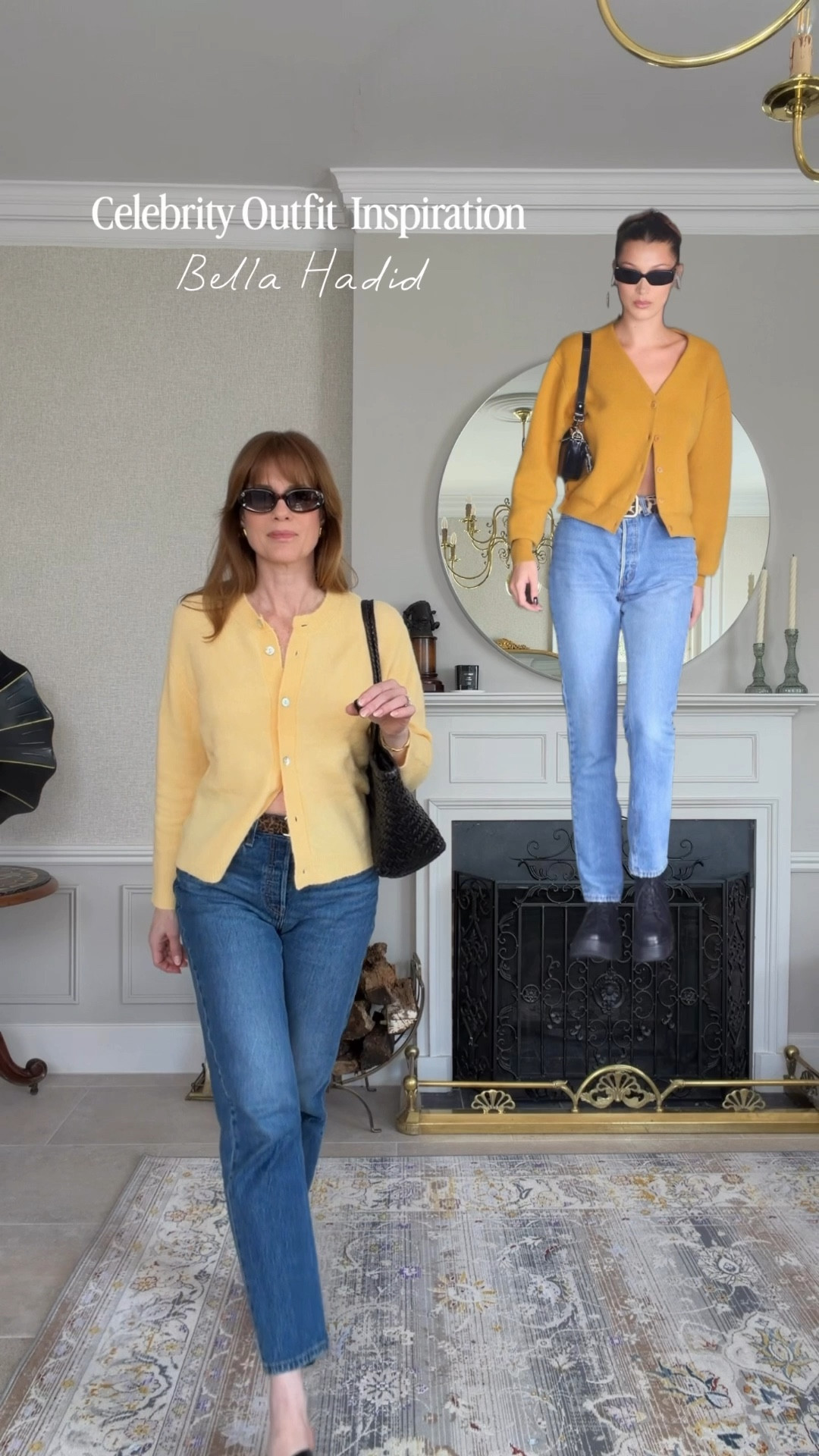 Celebrity Outfit Inspo: Bella Hadid
Yellow cardigan 
Levi’s 501 crop
Black mules

#LTKspring #LTKstyletip #LTKuk