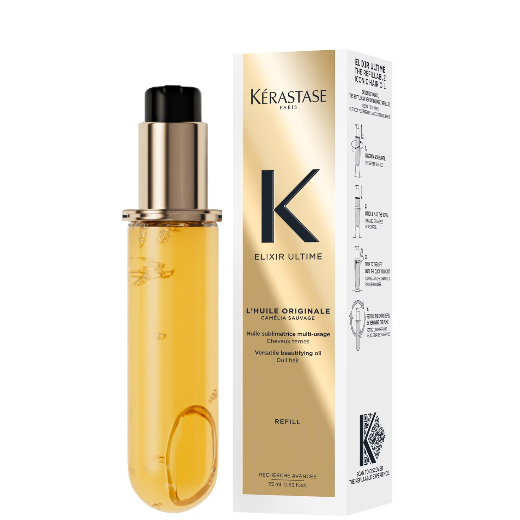 Kérastase Elixir Ultime Hair Oil L'Huile Originale Refill Capsule, For All Hair Types with Argan... | Look Fantastic (UK)