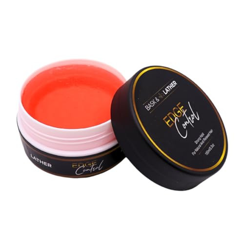 BASK & LATHER Strong Hold Edge Control Gel with Castor Oil, Non-Greasy, Non-Flaking, No White Cast, Long Lasting, Supports Hair Growth, Natural Formula, For All Hair Types, 5.3 Fl Oz | Amazon (US)