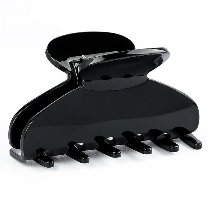 MAORULU Medium Cute Acetate Hair Claw Clip for Women Girls, 3 Inch Elegant Black Claw Clips for T... | Amazon (US)