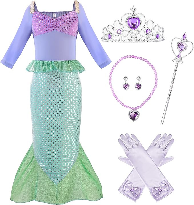 ReliBeauty Little Girls Dress Sequins Mermaid Costume | Amazon (US)